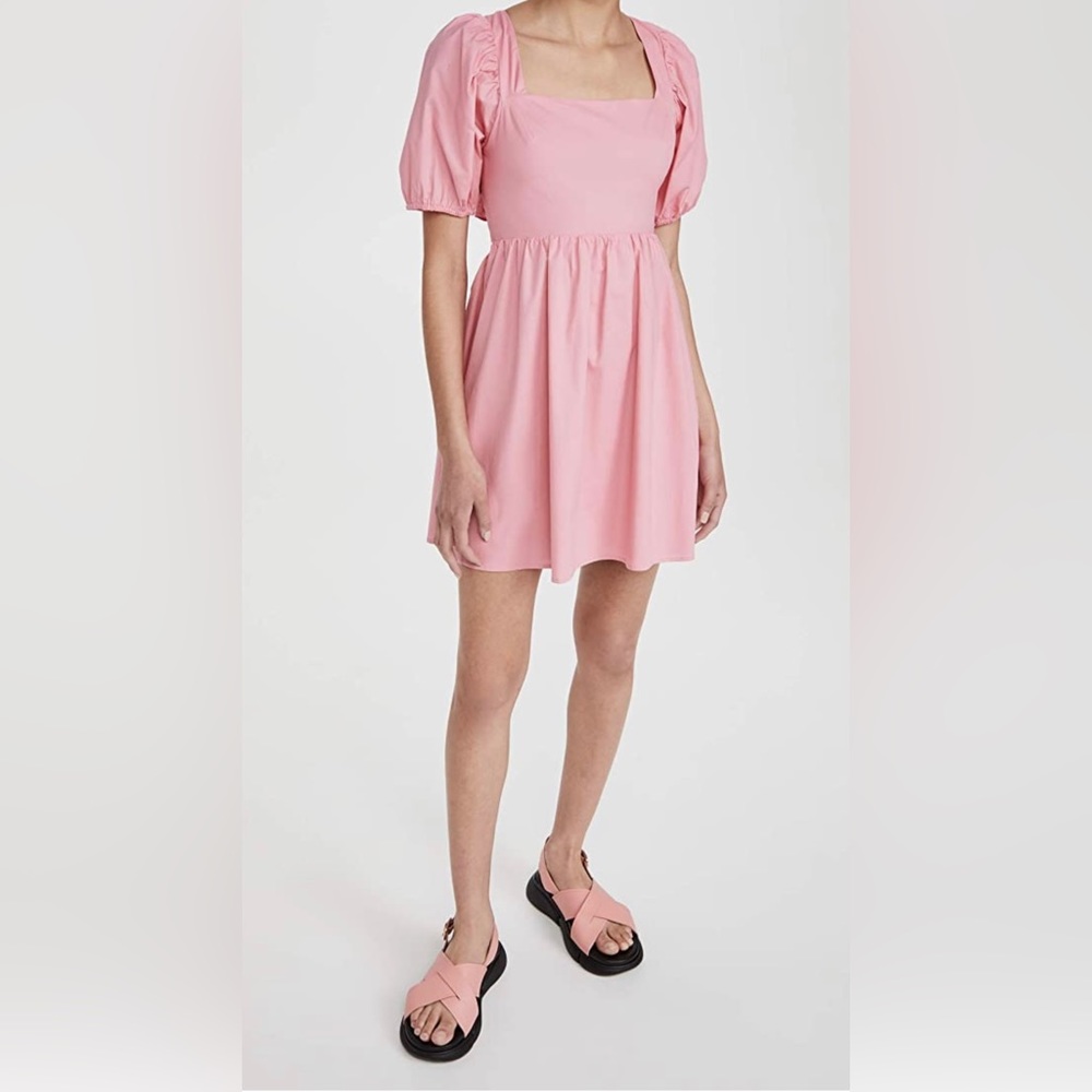 WAYF Women's Tie Back Puff Sleeve Mini Dress